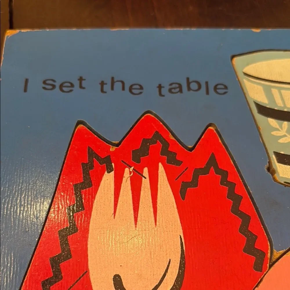 Vintage Playschool I set the table wooden puzzle